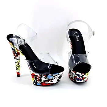 

Leecabe 15CM/6Inch Women's Platform Sandals party High Heels Shoes Pole Dancing Shoes