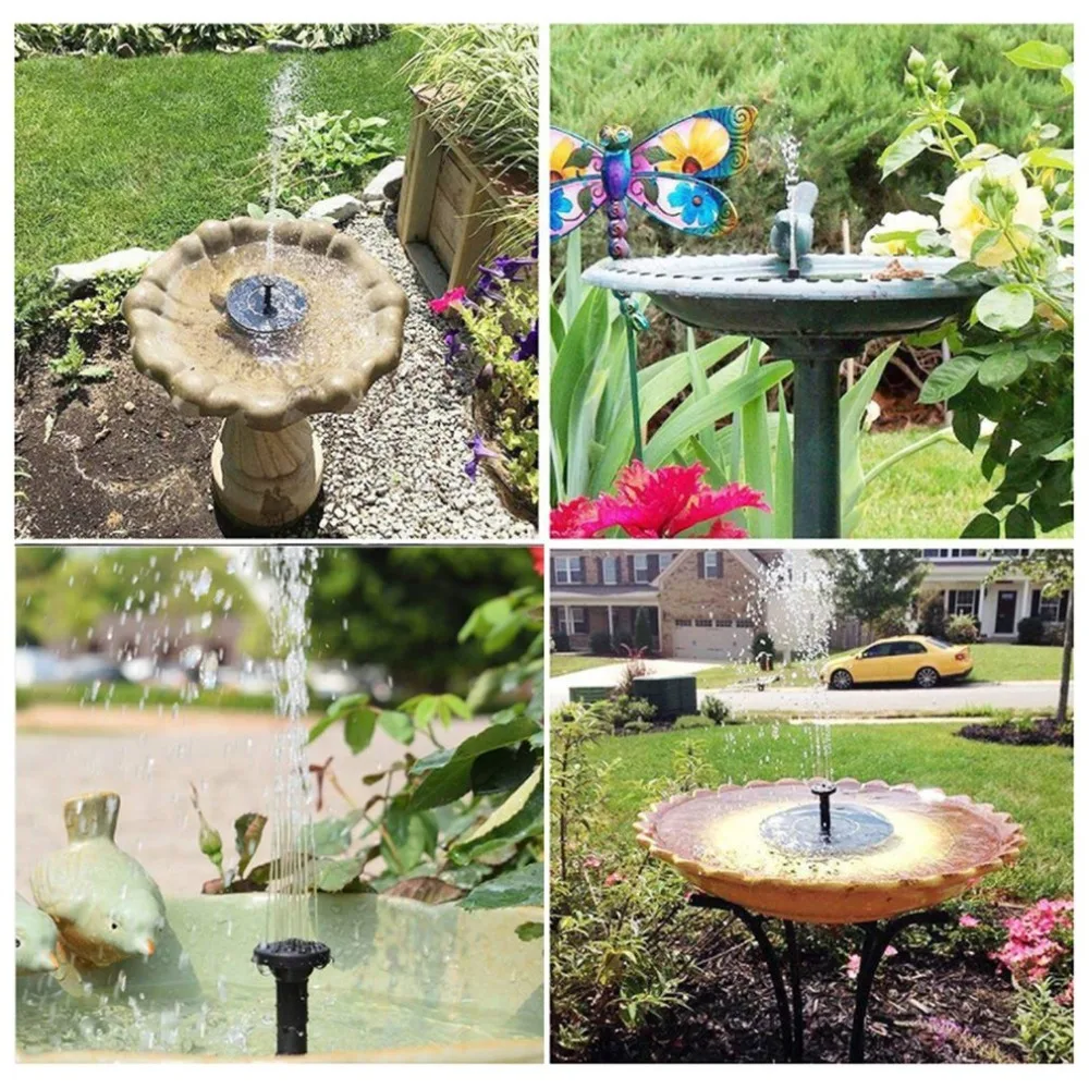 Practical Solar Power Water Fountain Pump Kit for Pool Garden Pond Watering Submersible Round Fountain Pump