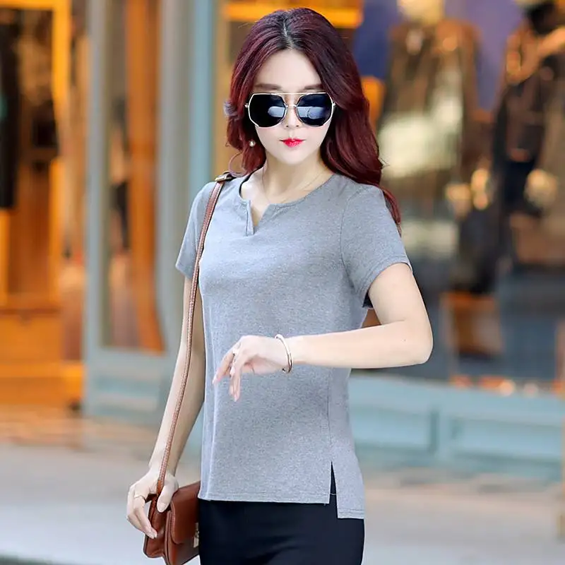 

RC22 2020 Summer Fashion T Shirt Women Woman Tshirt dark gray
