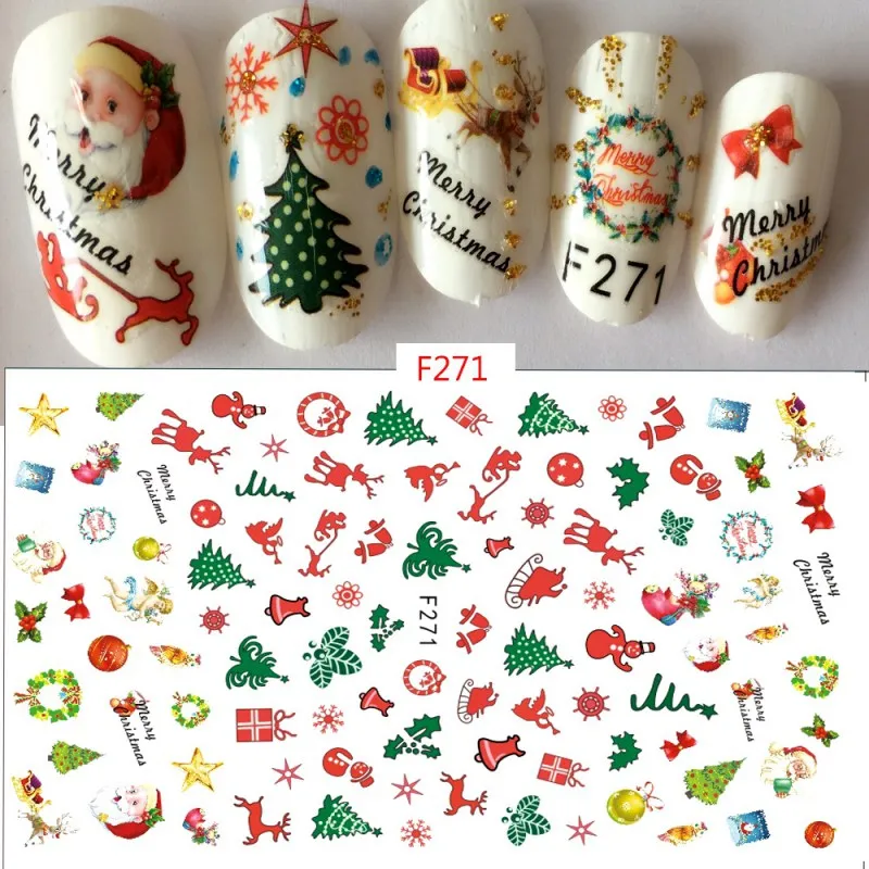 

Hardcover Edition 1 piece Snowflake Christmas Decoration 3D Nail Design Sticker Adhesive DIY Nail Decal Sticker
