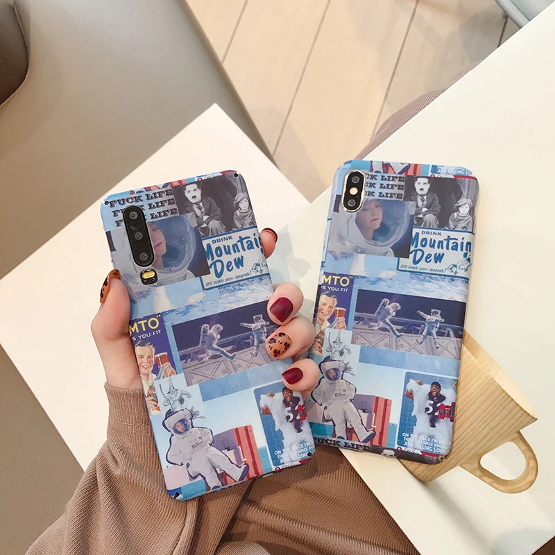 Жесткий ПК чехол для huawei P20 P30Lite Mate30Pro Nova 3 3i 4 5 5i астронавт полное покрытие для Honor 8X 9X 10lite 20 20i V20 Y9