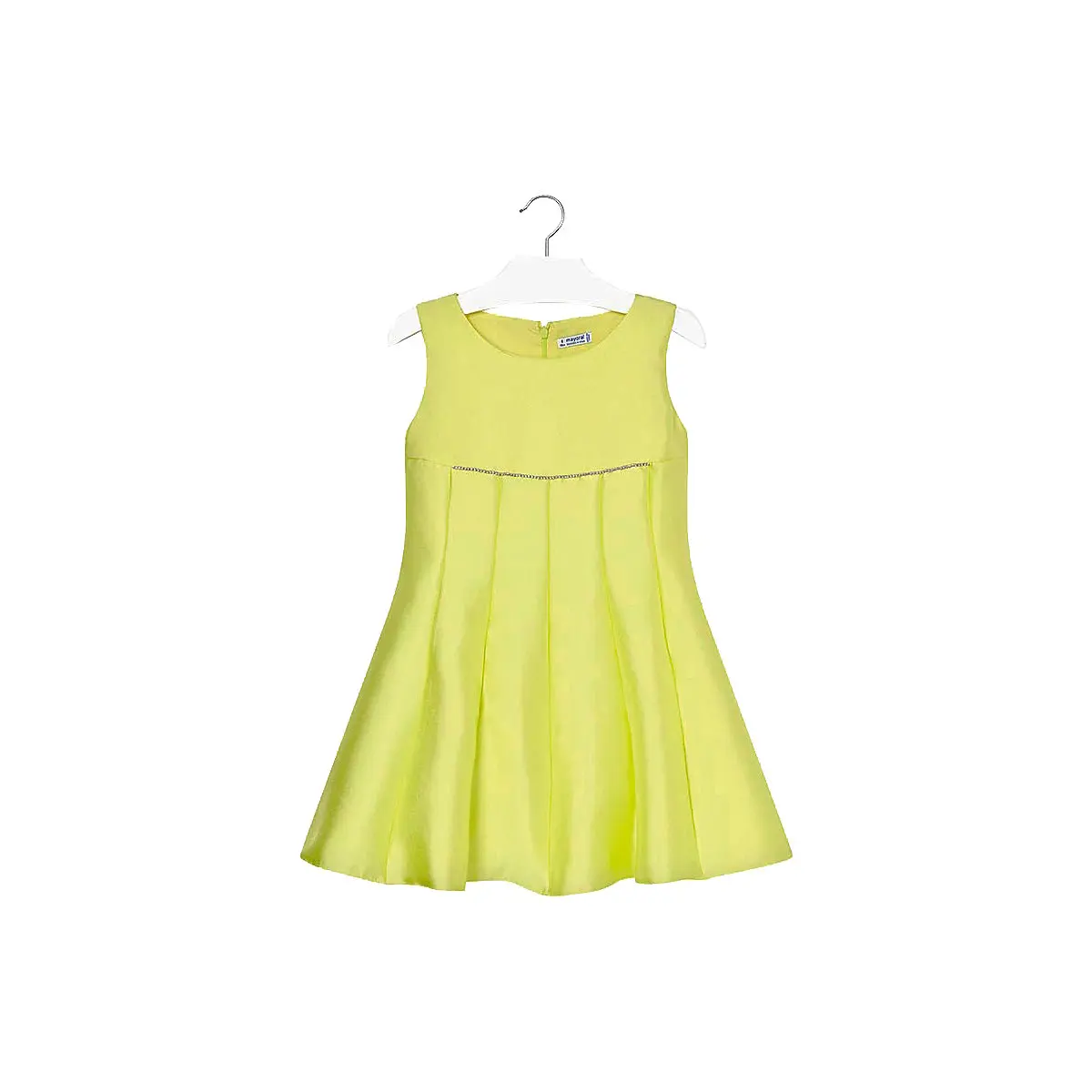 MAYORAL Jurken 10678678 Meisje Kinderen Party ingericht geplooide rok Geel Polyester Preppy Stijl Effen Knielange Mouwloze Mouwen MAYORAL Jurken 10678678 Meisje Kinderen Party ingericht geplooide rok Geel Polyester Preppy Stijl Effen Knielange Mouwloze Mouwen