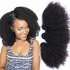 Mongolian Afro Kinky Curly Bundles Human Hair Bundles With Closure 100% Human Hair Weave Extensions 4B 4C Virgin Hair EverBeauty 1