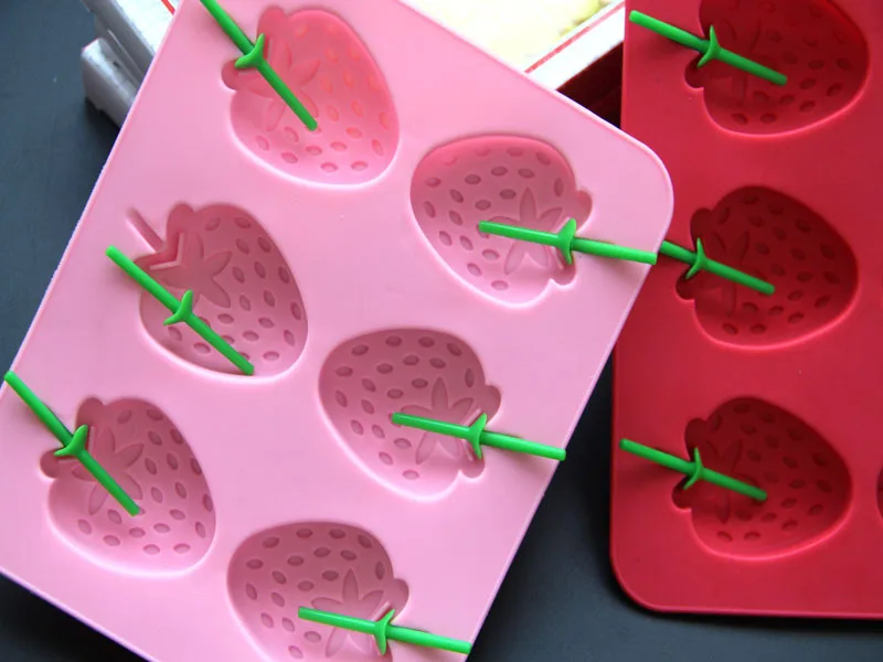 Экологически чистые Diy силиконовые клубничное мороженое производитель формочки для льда в виде фруктового льда лоток ванны кухонные аксессуары