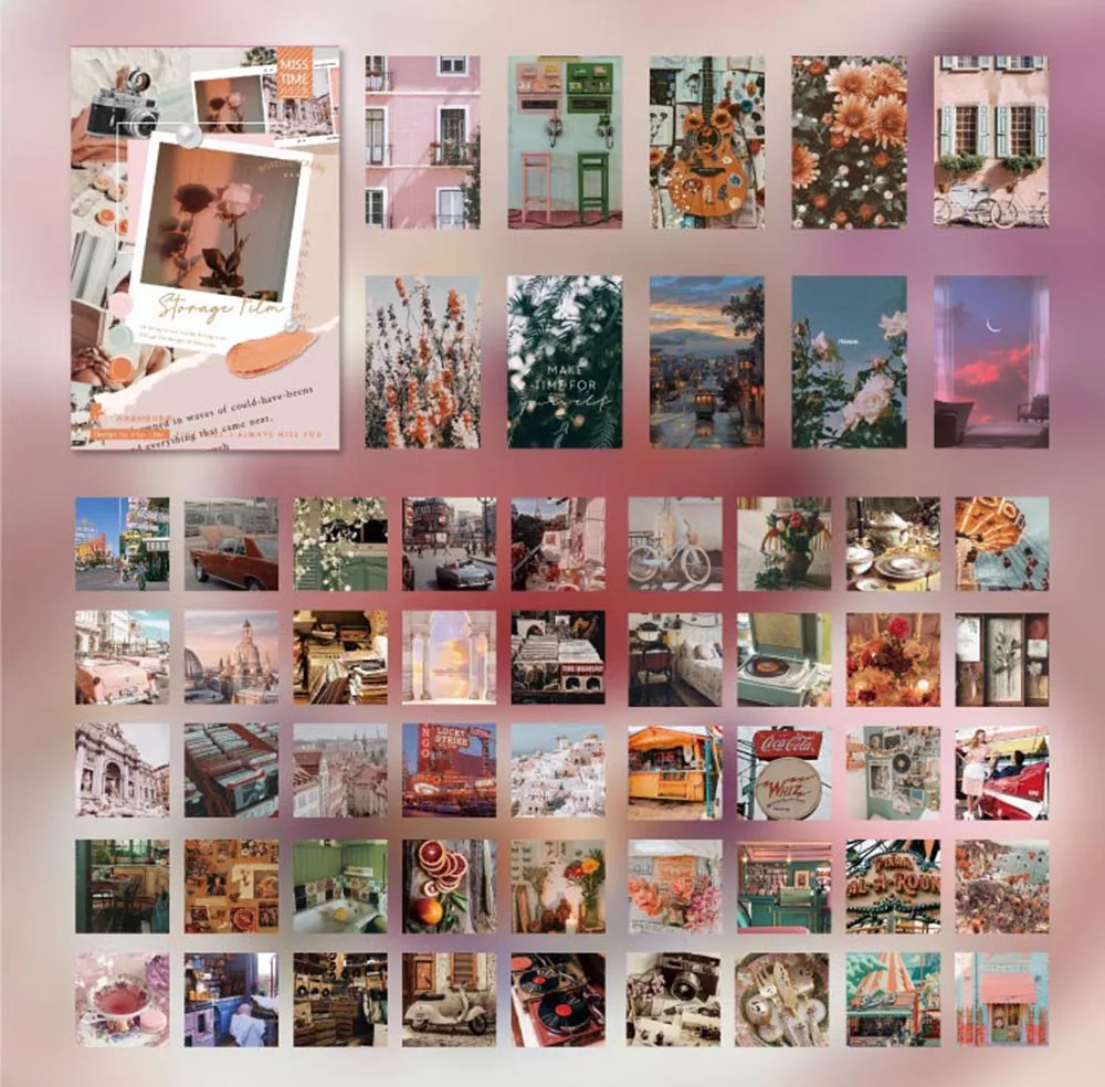 

55 Sheets Creatvice Ins stickers Paris Diary Washi Material Paper DIY Bullet Journal Sticker Scrapbooking Decoration Stickers