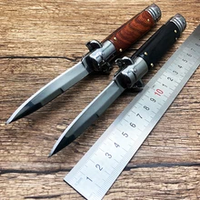 BJL " Итальянский AKC палисандр ручка 440C Лезвие стилет мафия Тактический выживания складной нож Открытый Охота EDC инструмент
