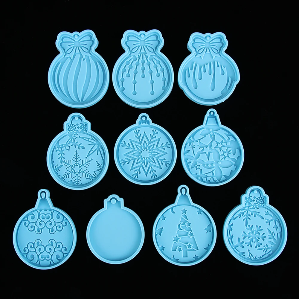 Christmas Ball Silicone Mould Keychain Pendant Epoxy Resin Crafts Silicone Mold Candy Chocolate Xmas Jewelry Pendant Making Mold silicone mold