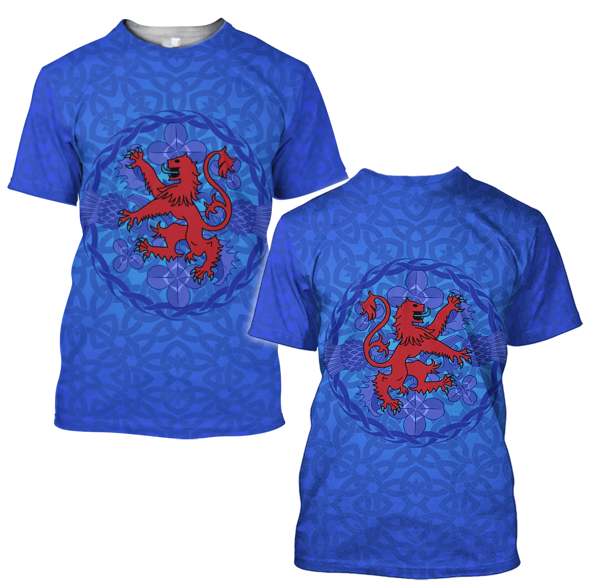 Scozia Flag Lion King Mens 3D Print T-Shirt Casual Unisex Harajuku Summer Tees Hip-Hop Donna Top Manica Corta Taglie Forti 01