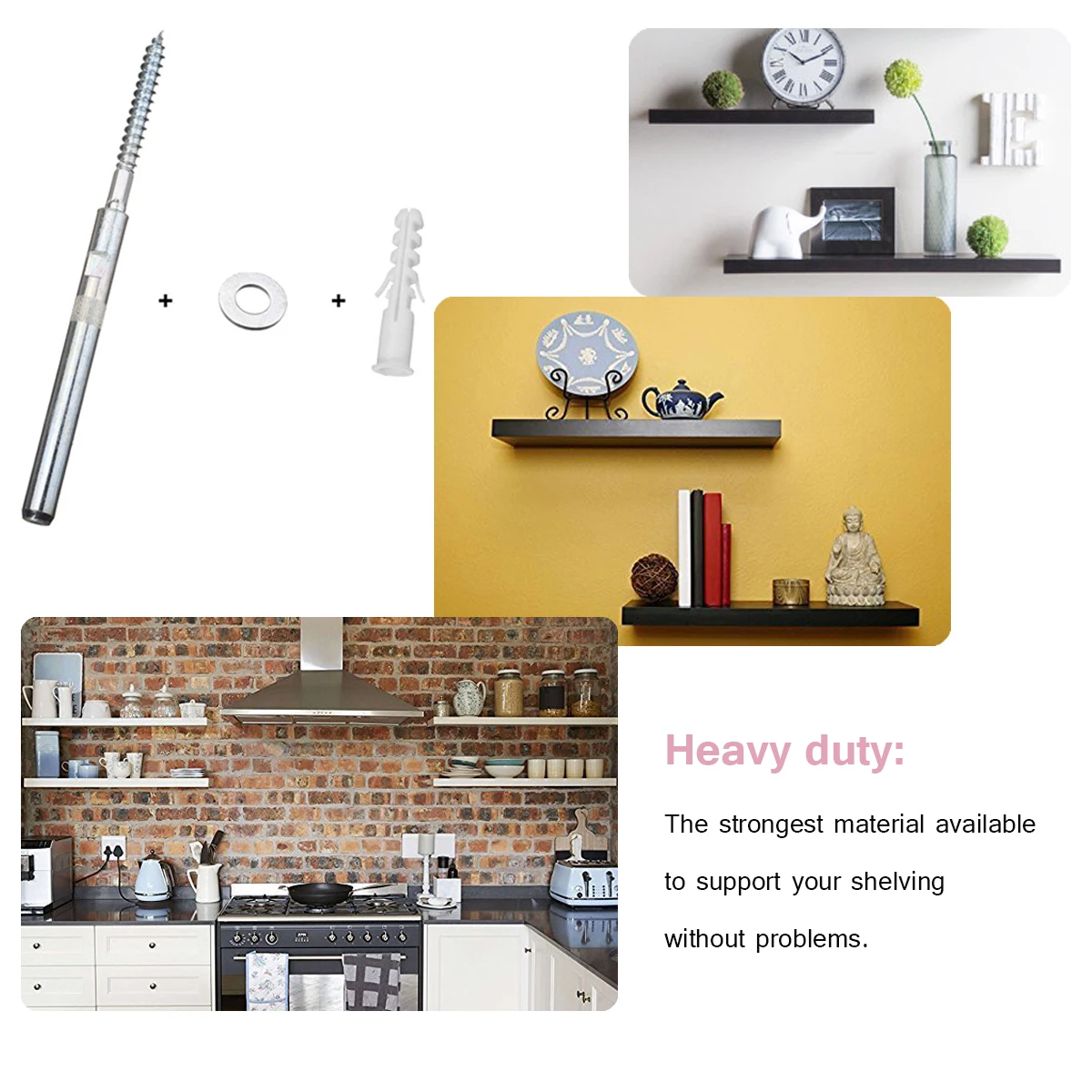 

Plastic Expansion Wall Plug Screw Fixings Self-tapping Screws Concealed Floating Shelf Support Pins Bracket Masonry Walls Screws