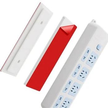 

Wall-Mounted Power Strip Retainer Home Storage Accessories Modern Self-Adhesive Powerful Row Plug Holder Plug Socket