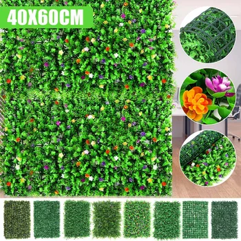 

40x60cm Artificial Green Plant Lawns Carpet Foliage Hedge Grass MatPlastic Home Garden Shop DIY Wall Landscaping Decoration