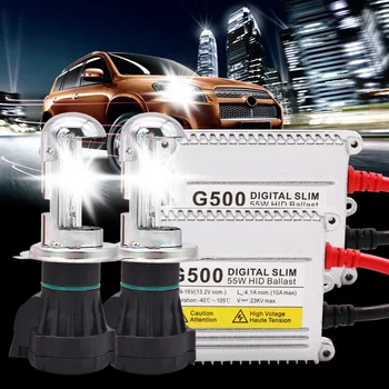 

One Set Xenon H4 AC 55W H4 Bi Xenon Lamp G500 Silm Digital Ballast Kit 4300k 5000k 6000k 8000k HID Kit For Car Light Bulbs