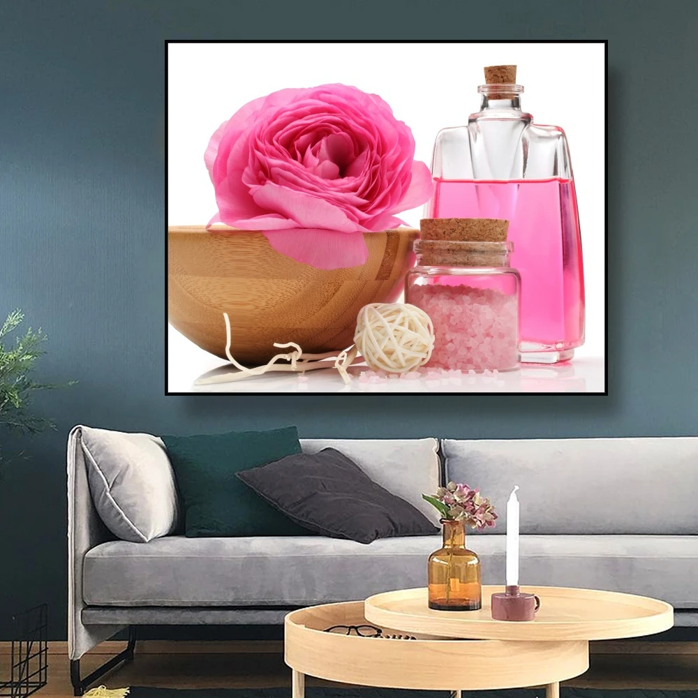 Canvas Painting Flowers and bottle container Nordic Art Poster Picture Wall Decor Modern Home Decoration For Living room Office Canvas Painting Flowers and bottle container Nordic Art Poster Picture Wall Decor Modern Home Decoration For Living room Office