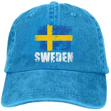 Бейсбольная Кепка унисекс с изображением флага Швеции, с эффектом потертости, кепка для папы, кепка с регулируемой застежкой сзади, Кепка-Дальнобойщик