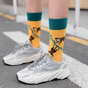 

Autumn and Winter New Socks Cross border Amazon Midbarrel All Cotton Tide Socks Female Sports Cartoon Christmas Stockings