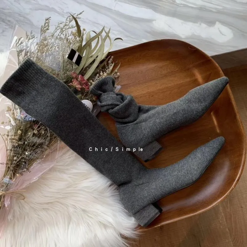 

Round Toe Lace Up Boots Shoes Low Heels booties Bootee Woman 2019 Pointy Over-the-knee Rubber Fabric Retro Ankle Square heel