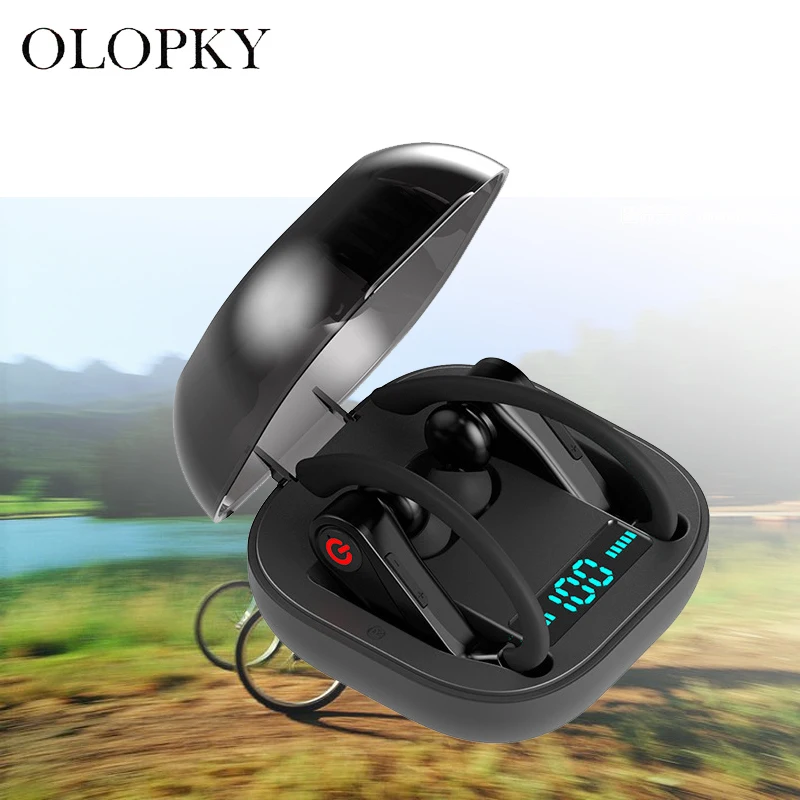 

Q62 LED Digital Display Wireless Earphone Bluetooth 5.0 Hook Headsets TWS Sports Sweatproof Bass Smart Phone For Huawei Mate 20