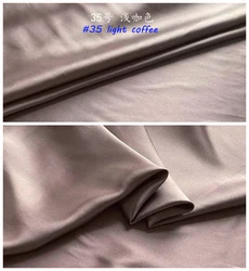 Luxurious Soft Silk Charmeuse Evening Dress Fabric - 100% Pure Mulberry Satin - 1Meter X 1.14Meter (Color35 light coffee)