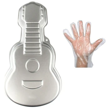 

2500Pcs Disposable Gloves Disposable Food Gloves & 1Pcs Aluminum Alloy Diy Cake Baking Pan Tool Guitar Shape Cake Mold