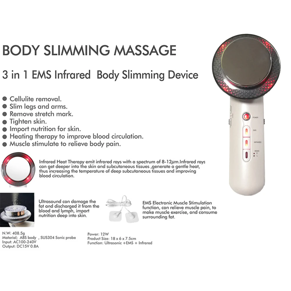  Body Massager Slimming Gel RF Infrared Ultrasound EMS Cavitation Machine Fat Burner Breast Lift Bea