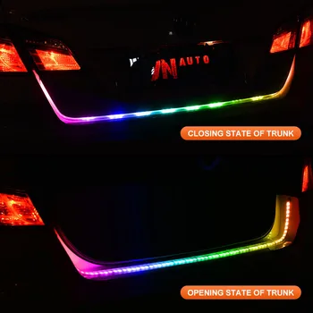 

12V Car Rear Lamp Dynamic Streamer Floating RGB led strip Turn Signal Flow led Trunk Tailgate luggage Strip light