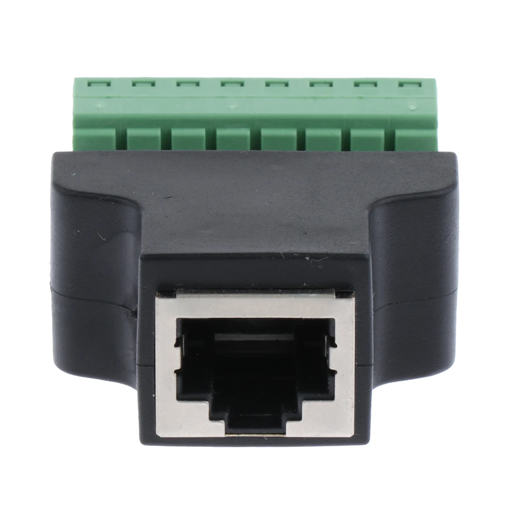 Ethernet RJ45 Female Jack to 8 Pin Screw Terminal Connector Adapter Converter for CCTV Digital DVR