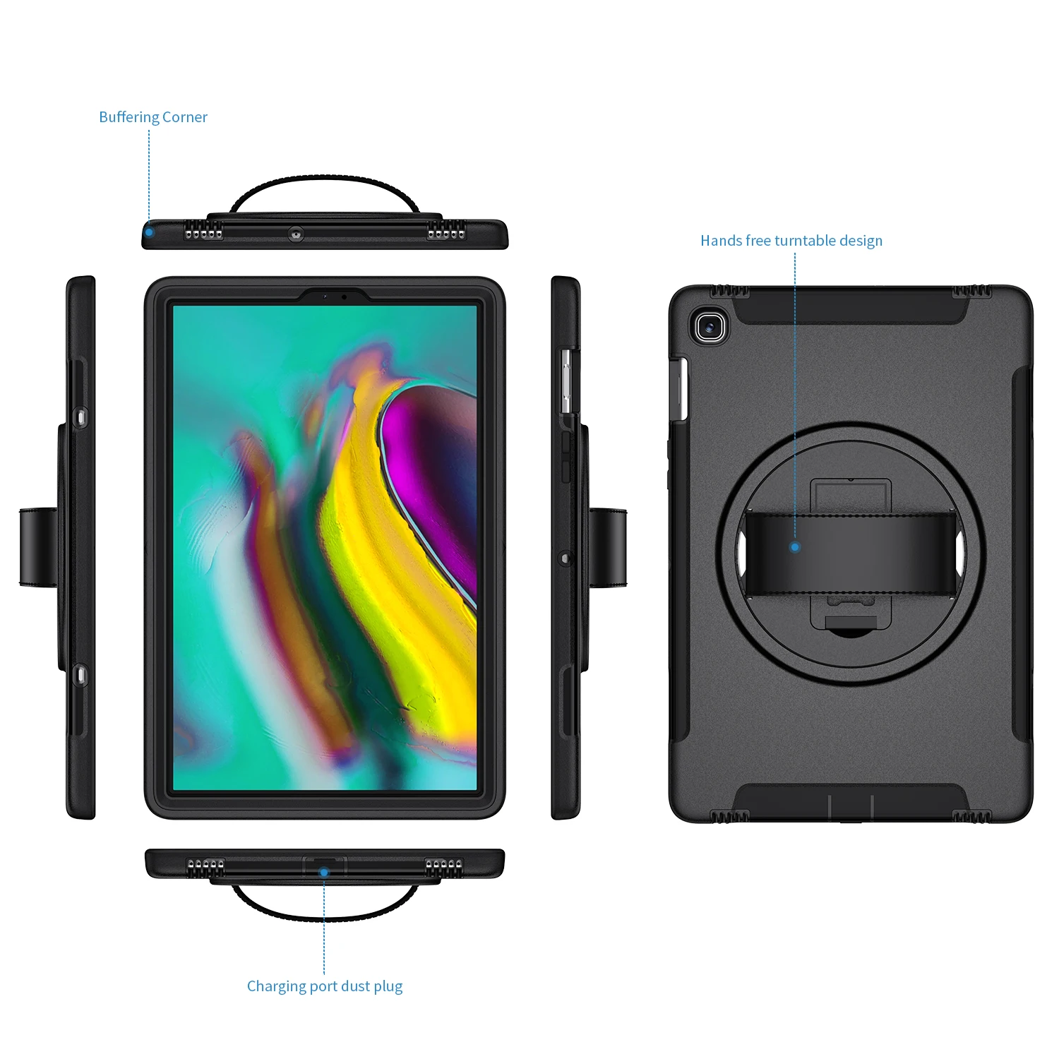 Для Samsung Galaxy Tab S5e 10,5 T720 T725 чехол для планшета чехол из термопластика Противоударная защитная оболочка с кронштейном и ремешок на руку
