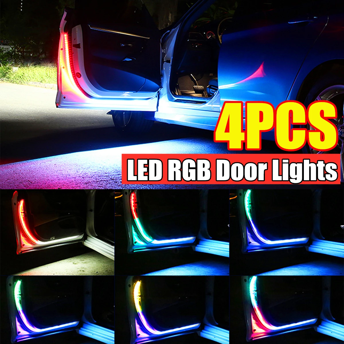 Светодиодная автомобильная лента гибкая лампа RGB для дверей 120 см | Автомобили и