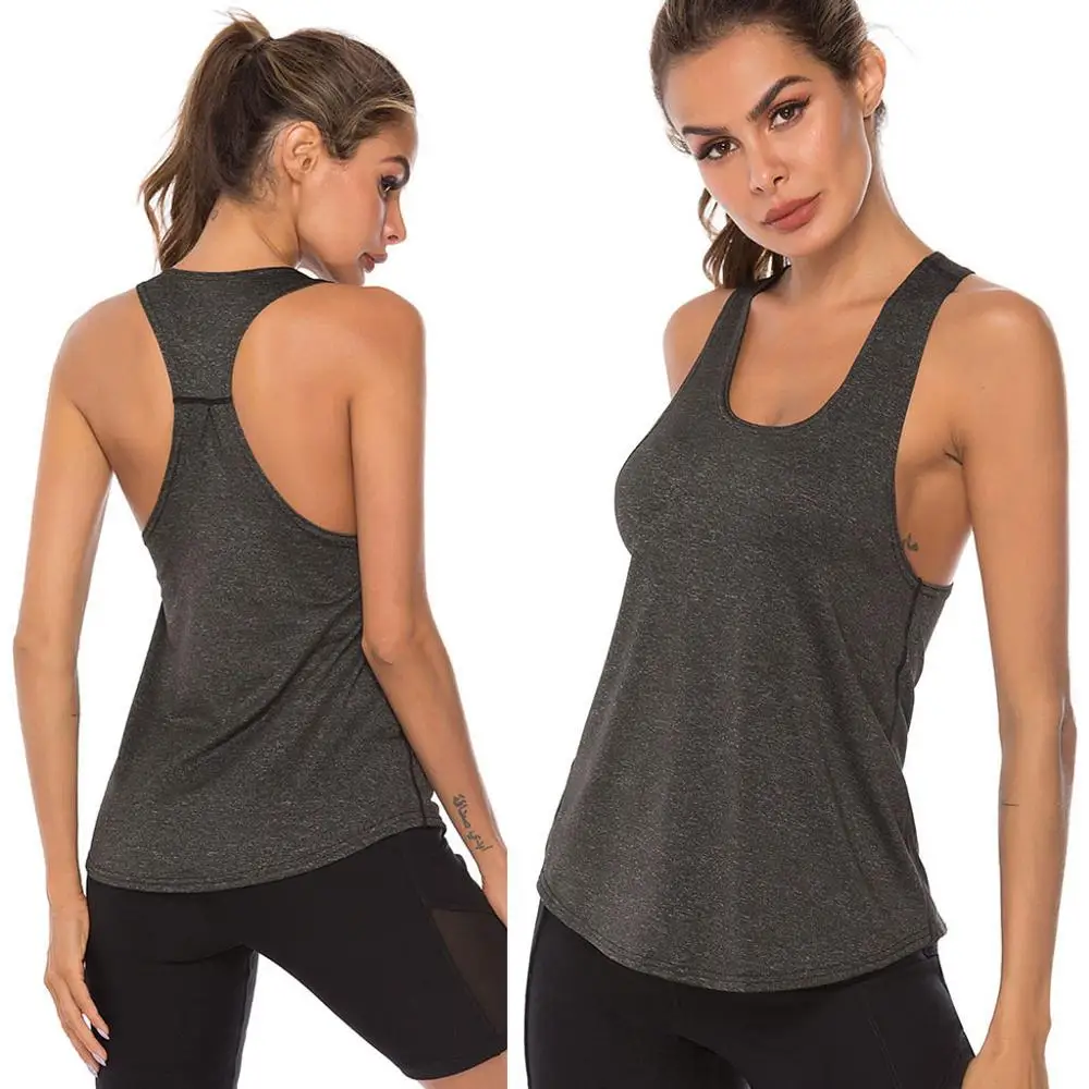 Women 2-in-1 Tank with Bra Loose Fit Gym Top Workout Tops Yoga Womens TopsYoga T-Shirt Quick Dry Vest | Спорт и развлечения