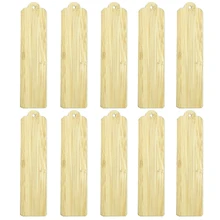 

H05B Unfinished Wooden Tags Blank Book Marks for DIY Carved Graffiti Painting 10 kit