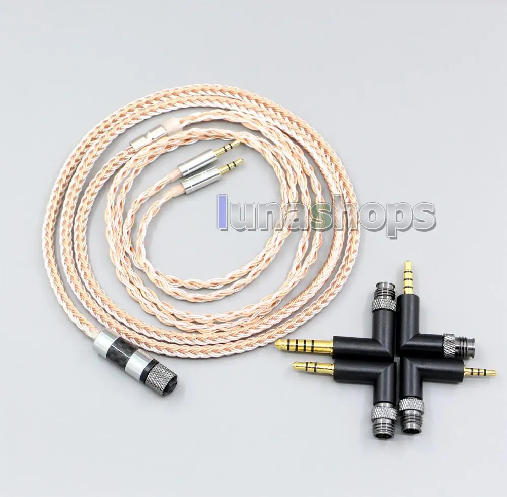 LN006227 4 в 1 разъем 16 ядер OCC+ чистый посеребренный кабель для Hifiman HE560 HE-350 HE1000 V2 наушников