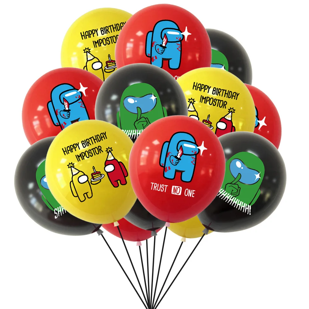 10 uds/12 uds/15 Uds entre nosotros cumpleaños globos látex fiesta niños decoración de fiesta de cumpleaños bebé ducha globos juego de Juguetes