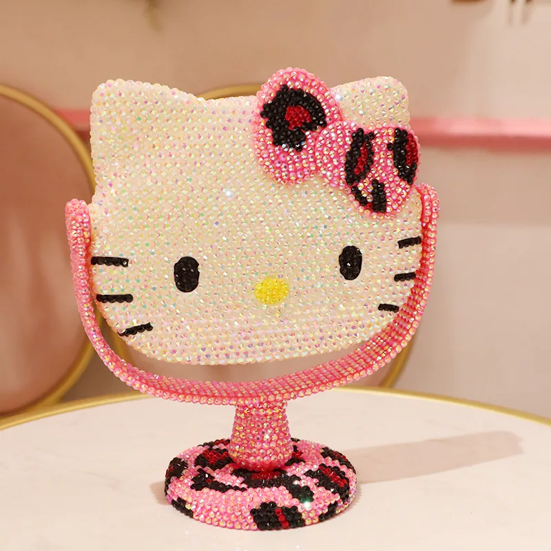 Hallo Kitty Make-up Spiegel handgemachte Strass Bling Schmink