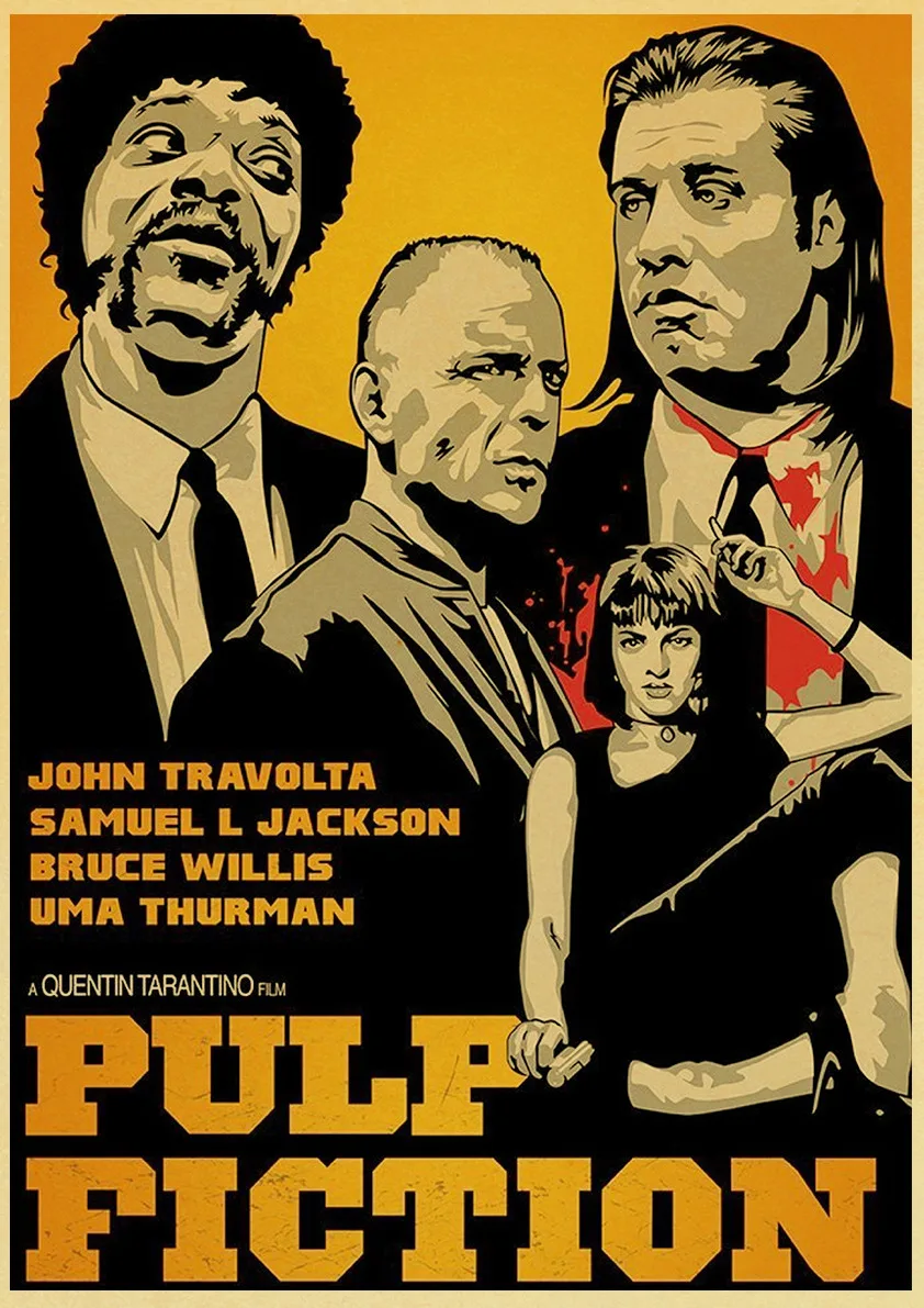 Квентин Тарантино фильм Kill Bill/Django Unchained/резервуар собака фильм плакаты крафт-бумага домашний кинотеатр Настенный декор плакат - Цвет: E163