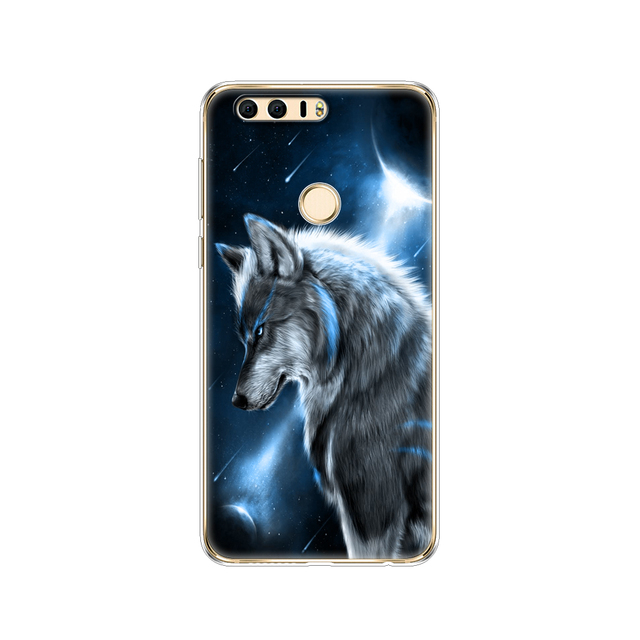 phone case for huawei honor 8 soft tpu silicon back cover 360 full protective printing clear coque