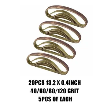 

20pcs 330*10mm Power Finger File Sander Abrasive Sanding Belts 40/60/80/120Grit Woodworking Accessories