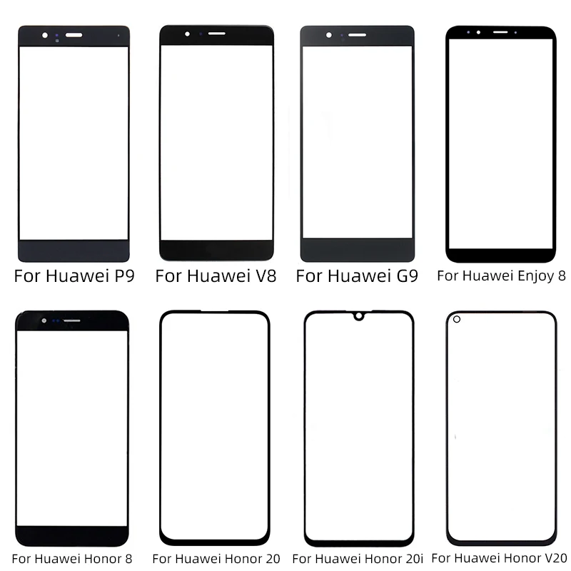 Netcosy передняя внешняя стеклянная линза Запасные насадки для ремонта для huawei P9 G9 V8 Enjoy 8 Honor 8 20 Pro V20 20i ЖК-экран передняя стеклянная линза