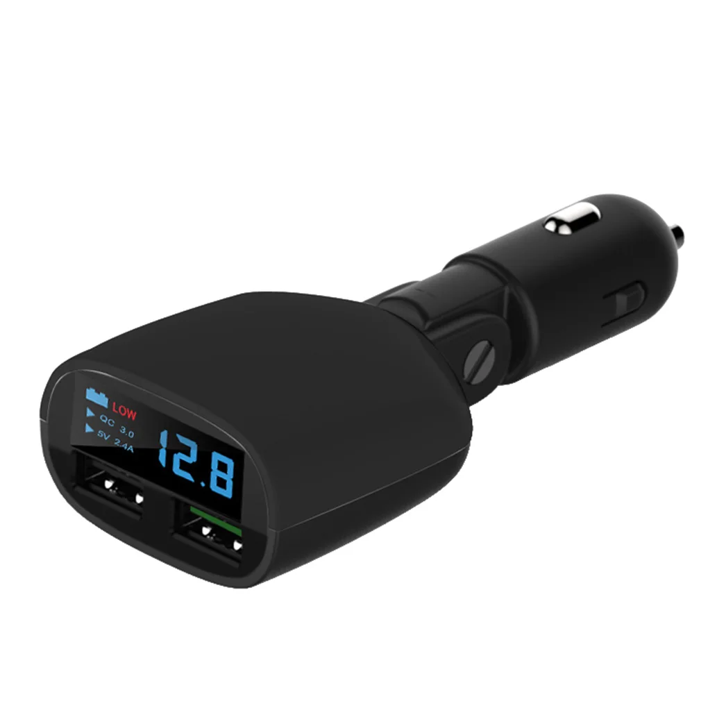 Двойной USB порт автомобильное быстрое портативное зарядное устройство прикуриватель 3.4A 5V адаптер Светодиодный дисплей для зарядки тока