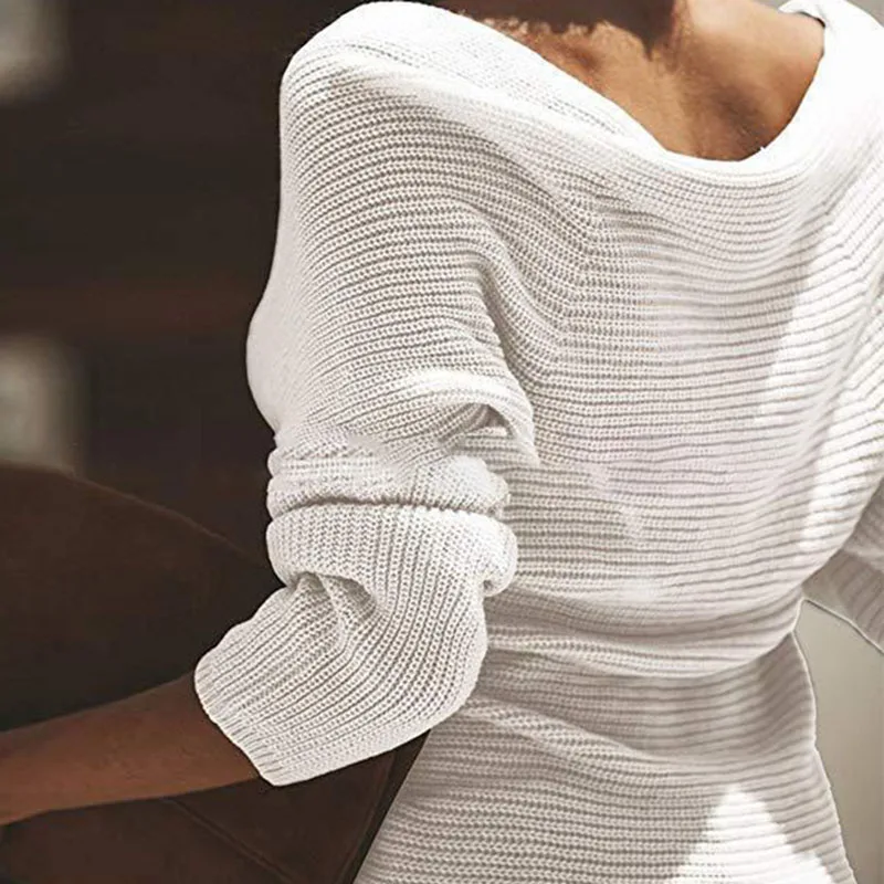 

Women's Tops Ladies Sweatshirt Winter Casual Fashion Off Shoulder Sweater V-Neck Warm Tunic