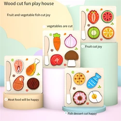 Maison de jeu en bois Fruits et légumes pour enfants, jouets de cuisine éducatifs Parent enfant, couleur Cognitive 