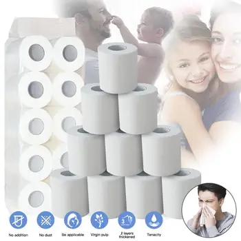

10 Rolls Paper Towels, Soft Toilet Paper Household Three-Layer Paper Towels Soft