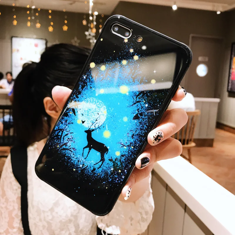 Чехол в виде светящегося стекла для iphone 11 pro Max 7 8 6s Plus Xs чехол для Max XR Cover