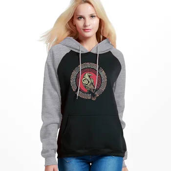 

Odin Vikings Hoodies Women Raglan Sweatshirts 2019 Winter Autumn Fleece Warm Outerwear Tracksuits High Quality Hoody Pullover