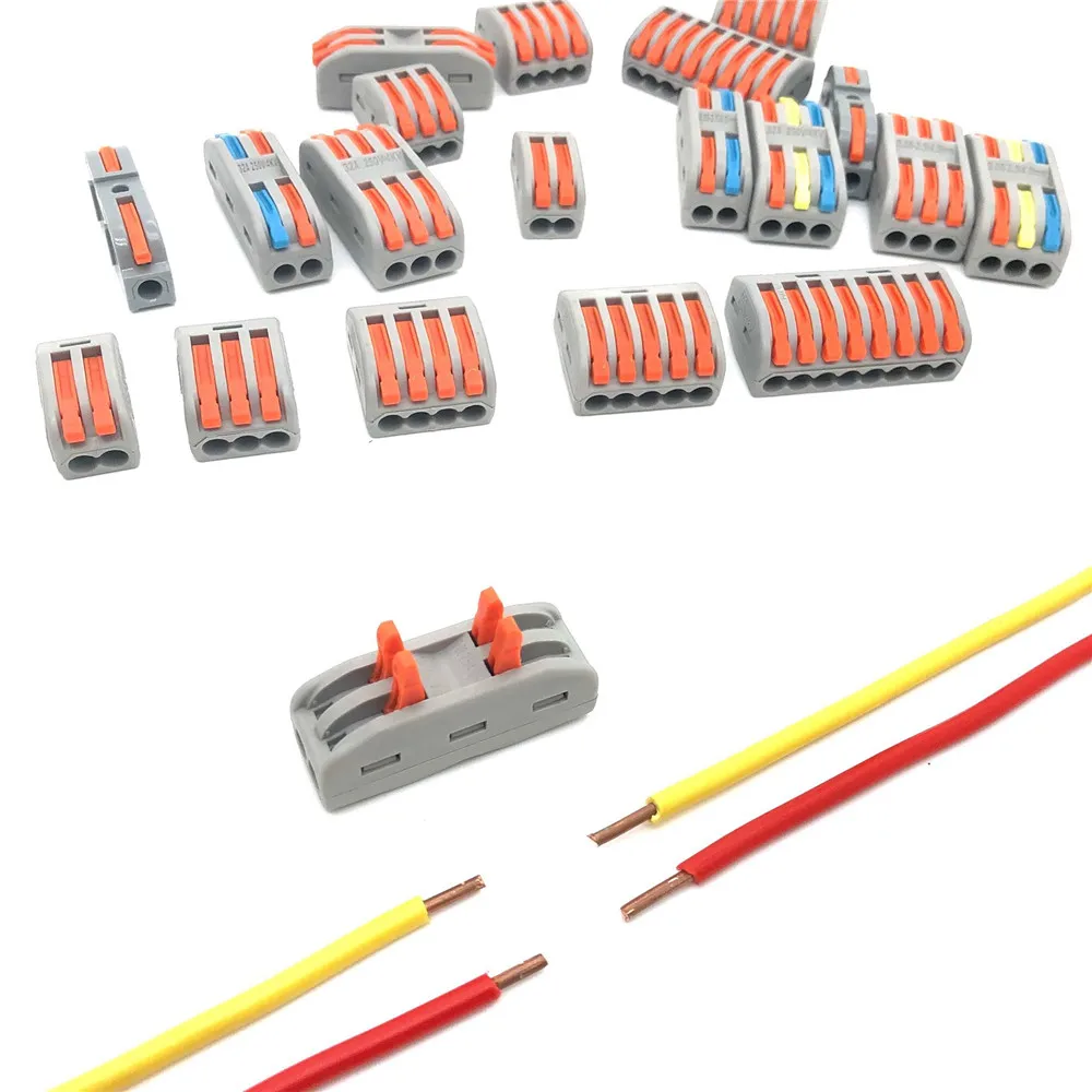 

100/20/10 PCS 221 222-412 222-413 222-415 Terminal Blocks Connectors 0.08-2.5mm Mini Wire Connector Conductor Threader Splitter