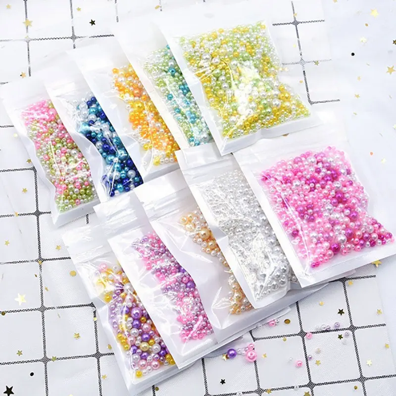 150Pcs/Pack Colorful Imitation Pearls Beads imitation pearl beads Mix Size 3/4/5/6/8mm Loose Spacer Round Beads With Hole For Craft DIY Jewelry Making