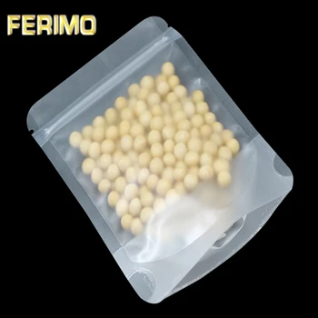 

100Pcs 16 Sizes Doypack Matte Clear Plastic Ziplock Packaging Bag Nuts Coffee Powder Reclosable Storage Pouch Grocery Zipper Bag
