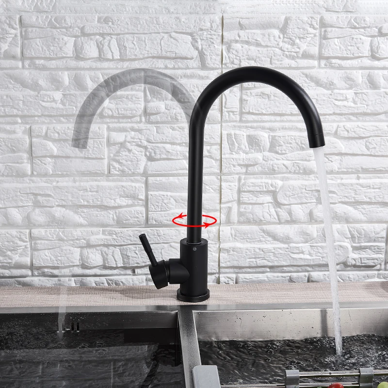 XUNSHINI Free Kitchen Faucet Single Handle Faucet Hot And Cold Mixer Tap for Kitchen Rubber Design  Deck Mounted Crane for Sinks