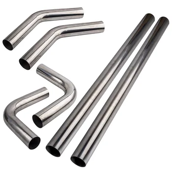 

6x 3" 76mm Straight & 45 90 Degree Bend Stainless Steel Exhaust Tube Pipe