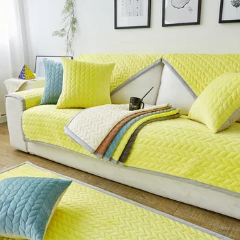 

Yaapeet Velvet Soild Color Sofa Covers Sofa Towel Four Seasons Couch Cushion European Leather Sofa Cover for Living Room