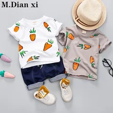 Одежда для маленьких мальчиков г. Летний пуловер с круглым вырезом Милый хлопковый Детский костюм с принтом, комплект одежды из 2 предметов